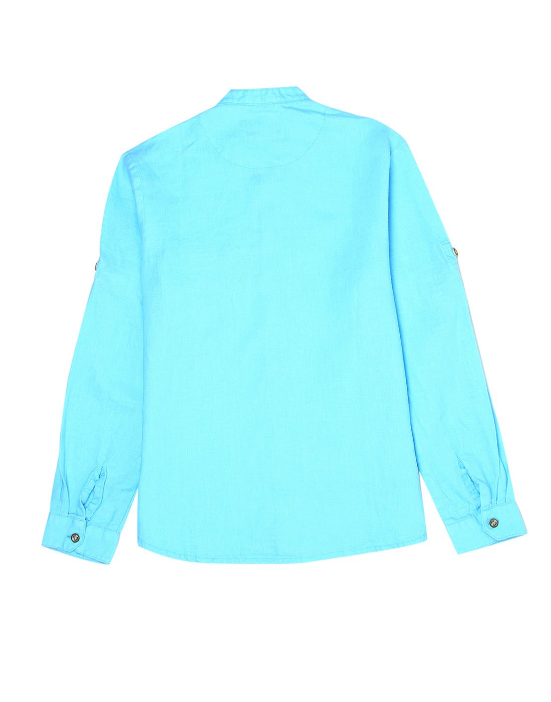 Indian Terrain Kids Boys Casual Wear Sky Blue Shirt